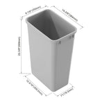 Dowell 50L Wastebasket Trash Container, 52.8Qt/13.2Gal, Plastic, Stackable, For Kitchen/Bathroom/Office, Fits Under Sink/Desk (Grey 4000 50 04)