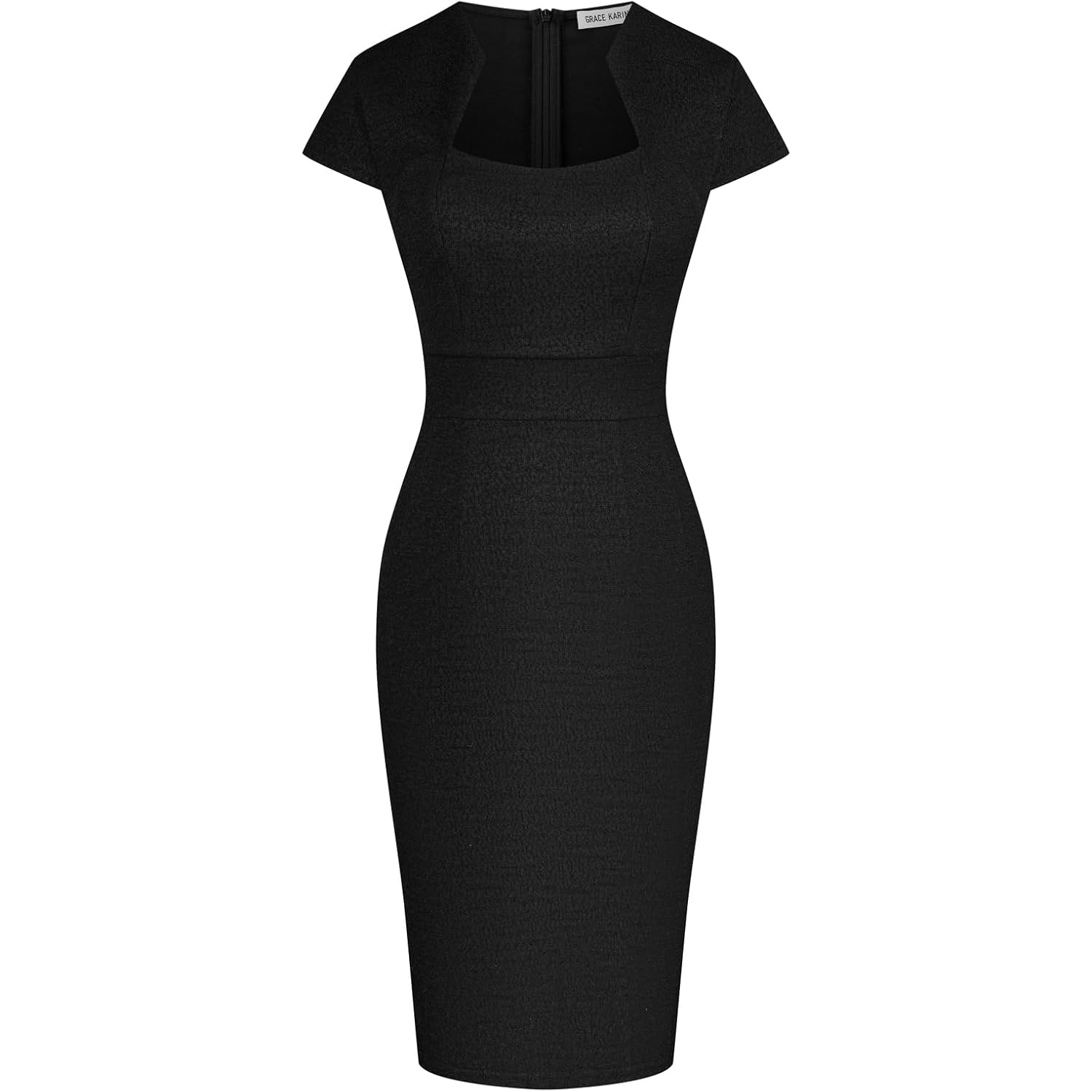 Women's Gorgeous Pencil Dress Cap Sleeve Tweed Pencil Dress for Work