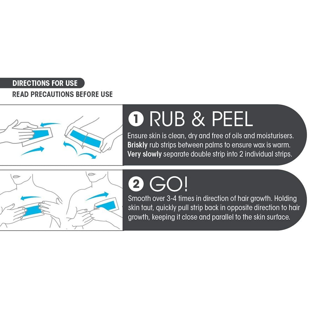 Nad's For Men Body Wax Strips - Wax Hair Removal For Men - At Home Waxing Kit With Waxing Strips + 2 Calming Oil Wipes, 20 Count (Pack of 1)