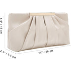 CHARMING TAILOR Clutch Evening Bag Elegant Pleated Satin Formal Handbag Simple Classy Purse for Women