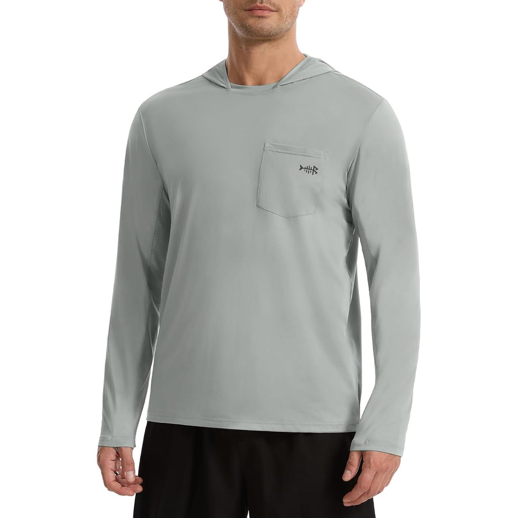 Bassdash Men’S Upf 50+ Fishing Hoodie Shirts With Chest Pocket Lightweight Uv Sun Protection Long Sleeve Hiking Sports Fs34M