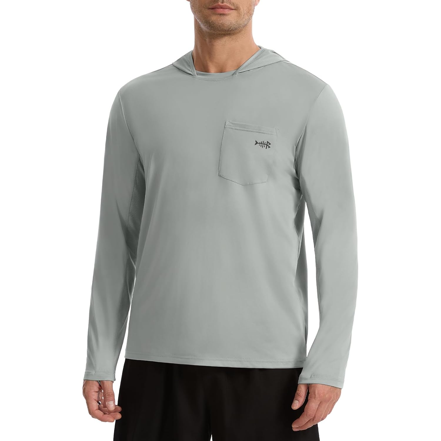 Bassdash Men’S Upf 50+ Fishing Hoodie Shirts With Chest Pocket Lightweight Uv Sun Protection Long Sleeve Hiking Sports Fs34M