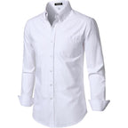 Jemitop Men'S Classic Lightweight Oxford Button Down Collar Shirts Business Casual Long Sleeve Dress Shirt With Pocket
