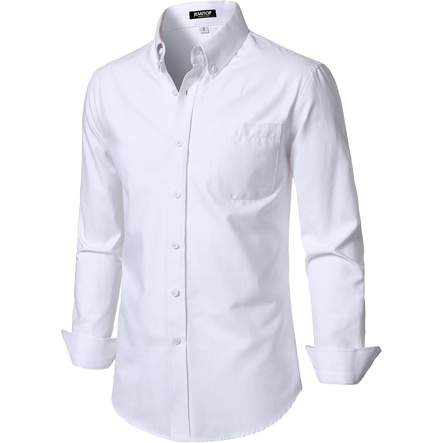 Jemitop Men'S Classic Lightweight Oxford Button Down Collar Shirts Business Casual Long Sleeve Dress Shirt With Pocket