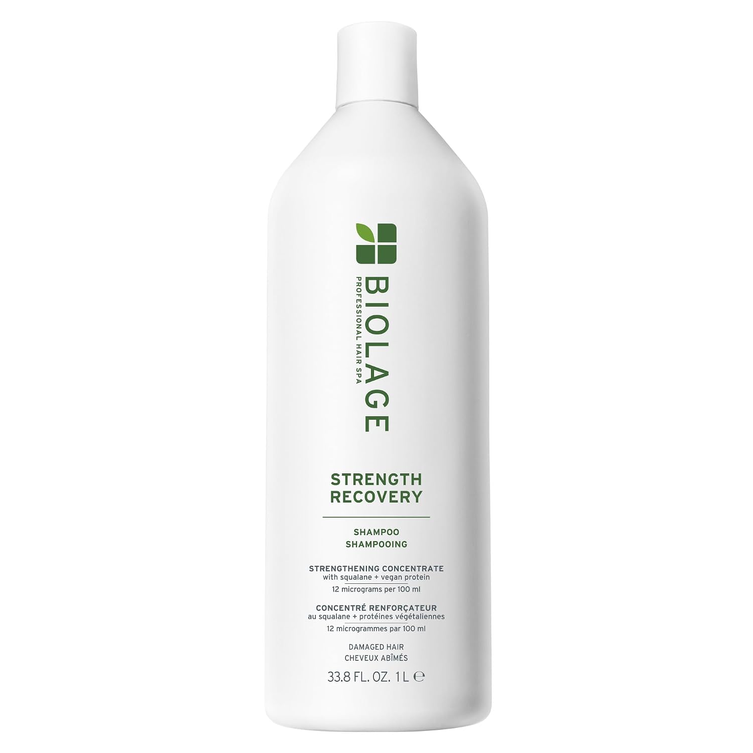Biolage Strength Recovery Shampoo - Reduces Breakage & Detangles, Instantly Strengthens And Moisturizes, For Damaged Hair, With Olive Squalane & Vegan Proteins, Paraben & Mineral Oil-Free