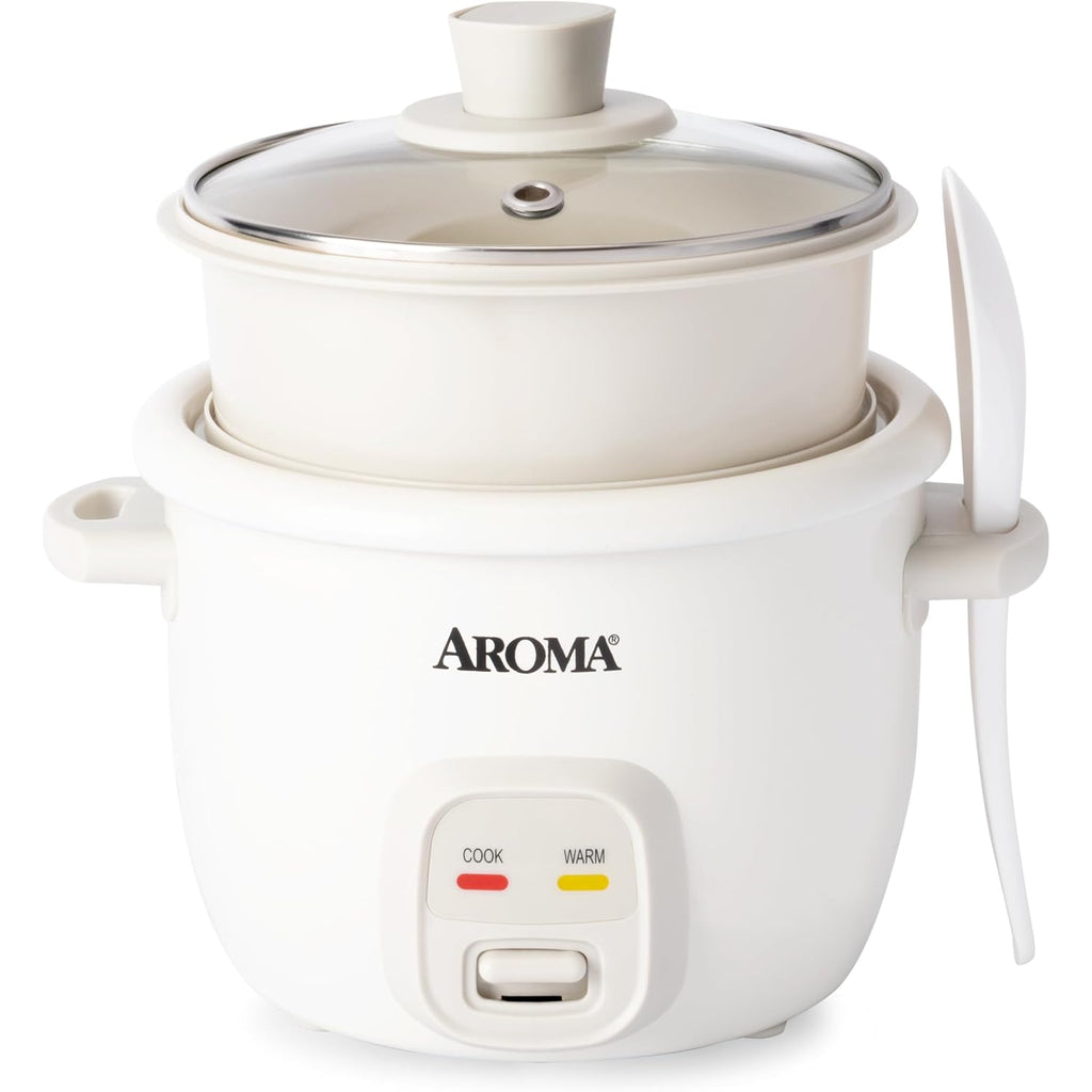 Aroma® Corecoat Rice Cooker With Pop-Up Food Steaming Basket (4 Cups Cooked, 2 Cups Uncooked, 1 Qt)