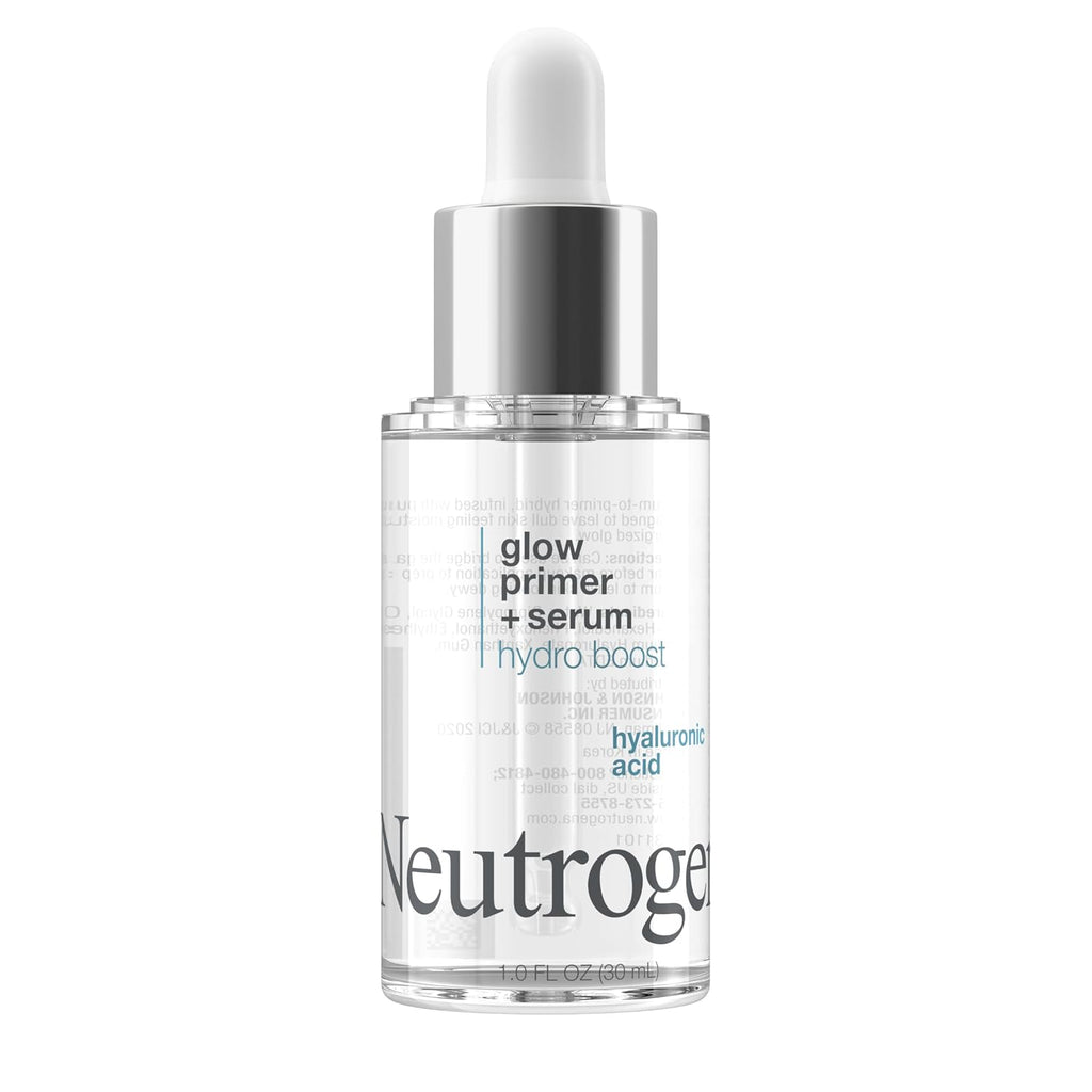 Neutrogena Hydro Boost Glow Booster Primer & Serum, Hydrating & Moisturizing Face Serum-To-Primer Hybrid, Infused With Purified Hyaluronic Acid & Designed To Instantly Hydrate, 1.0 Fl. Oz