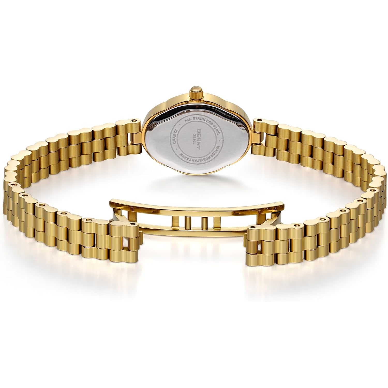 Berny Watches For Women Dainty Ladies Quartz Watch Vintage Copper Mirrors Shape Japanese Quartz Movement 3Atm Waterproof Fashion Female Wrist Watch Luxury Birthday Gifts