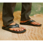 Olukai Mea Ola Men'S Leather Beach Sandals, Soft & Durable Flip Flops, Arch Support & Comfort Fit, Enhanced Grip & Traction