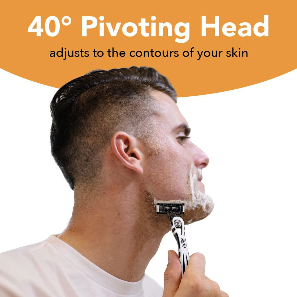 BIC Flex 5 Men's Disposable 5-Blade Razors, Pivoting Head and Precision Edging Blade, 4-Pack
