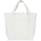 DALIX 14" Mini Small Cotton Canvas Party Favor Wedding Gift Tote Bag in White