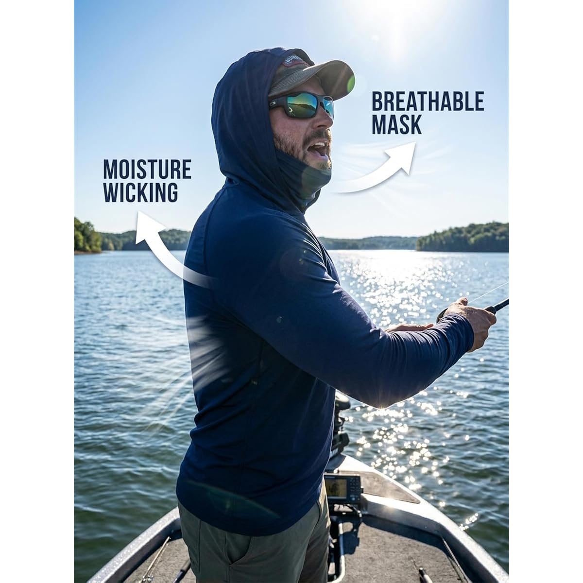 3-Pack Men'S Sun Protection Hoodie With Face Mask - Upf 50+ Long Sleeve Work Shirts Quick Dry Outdoor Work
