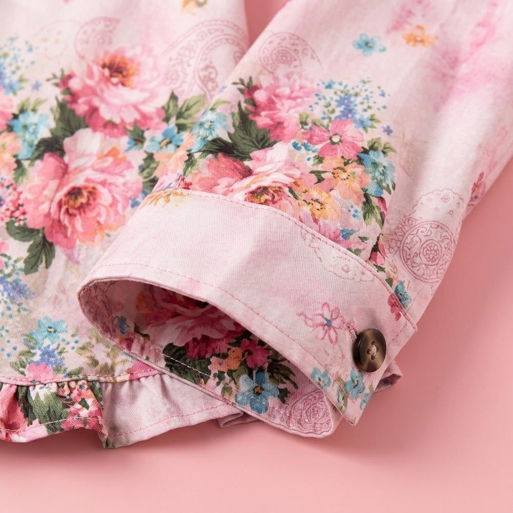 Women'S Floral Print Lightweight Long Sleeve Jacket Casual Spring Summer Blazer
