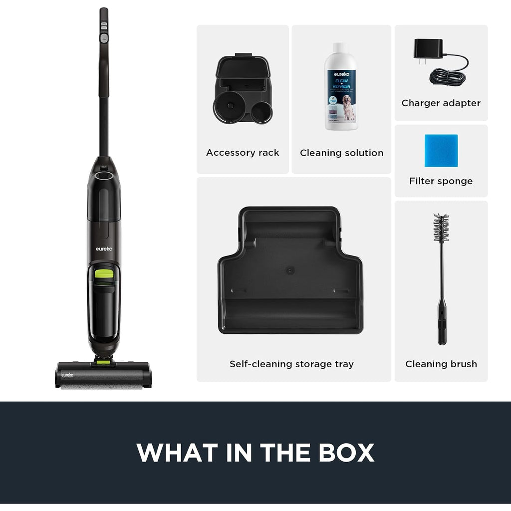 Eureka Wet Dry Vacuum Cleaner Cordless, Mop Vacuum Cleaner With Self-Cleaning System, Lightweight Hardwood Floors Vacuum For Pets And Sticky Messes, Black, New400