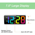 Welgo 7.5 Inches Large Dimmable Digital Alarm Clock For Seniors & Kids | 0-100% Dimmable Display, Usb Charging Port, Adjustable Volume, Easy Snooze, Outlet-Powered For Bedrooms