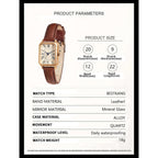 Bestkang Leather Strap Watches For Women Elegant Dainty Ladies Watch Vintage Rectangle Women Quartz Wrist Watch