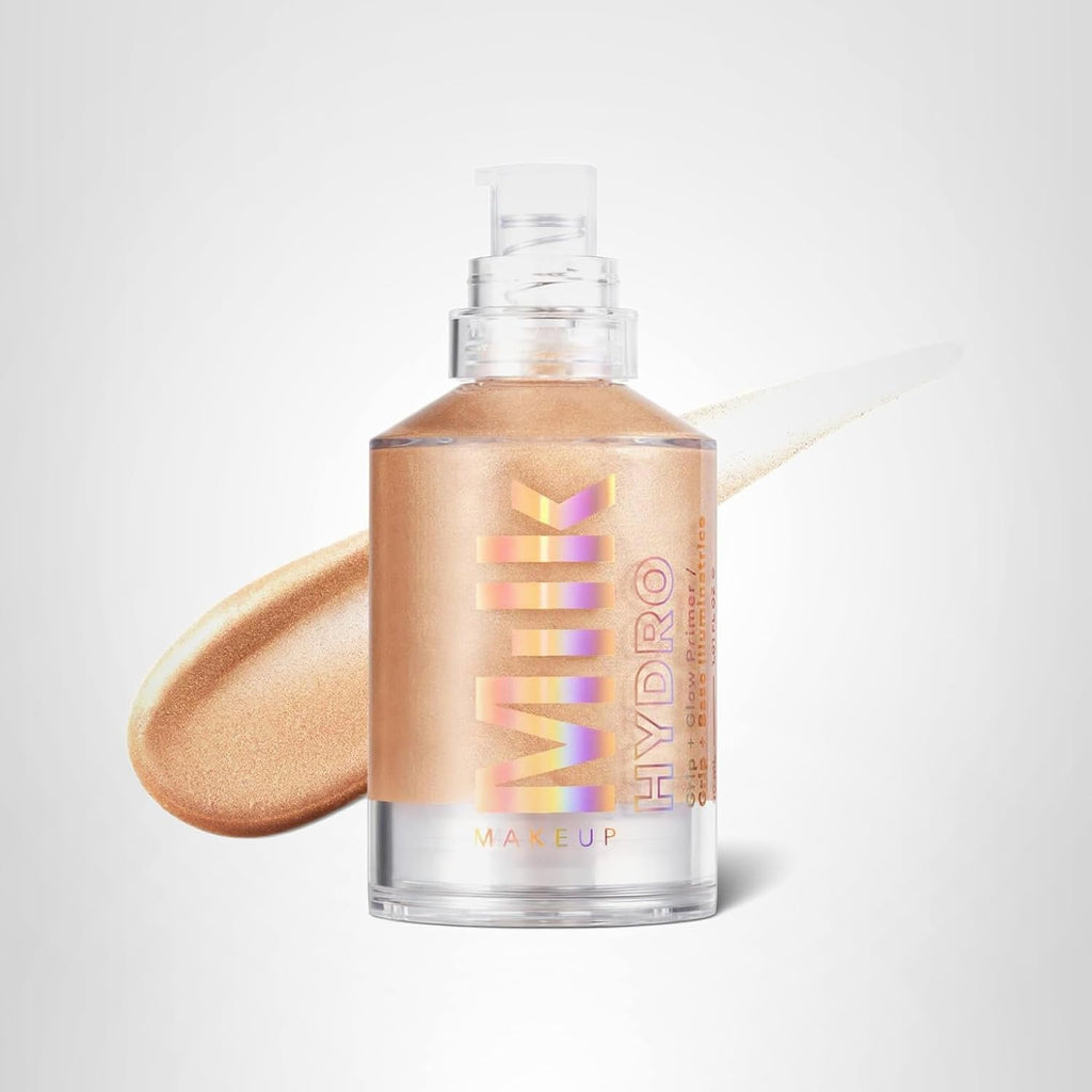 Milk Makeup Hydro Grip + Glow Primer With Hyaluronic Acid – Illuminating Face Primer Grips Makeup For Up To 12 Hours – Silicone-Free, Hydrating Formula With Radiant, Golden Finish – 1 Oz