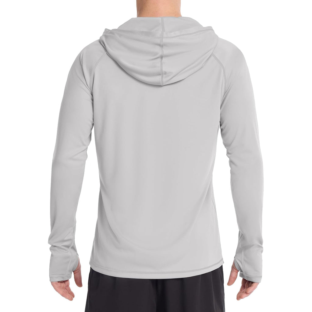 Men'S Upf 50+ Sun Hoodie, Long Sleeve Uv Protection Hooded Fishing Shirts, Lightweight Swim Surfing Rash Guard