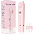 Mpotmiy New 2-in-1 Electric Bikini Trimmer for Women - Dual Head Electric Razor,Waterproof Painless Bikini Shaver, Pubic Hair Trimmer for Private Area & Body Hair,Gifts for Women,Pink