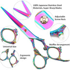 Professional Hair Cutting Scissors Sets Multifunctional Thinning Scissors Straight Shears Tools Stainless Steel Salon Barber Hairdressing Scissors For Men Women Home Use