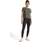 Reebok Women's Embroidery Hit Graphic Crewneck T-Shirt, Standard Fit, Lightweight Stretch Cotton Fabric Grit Green