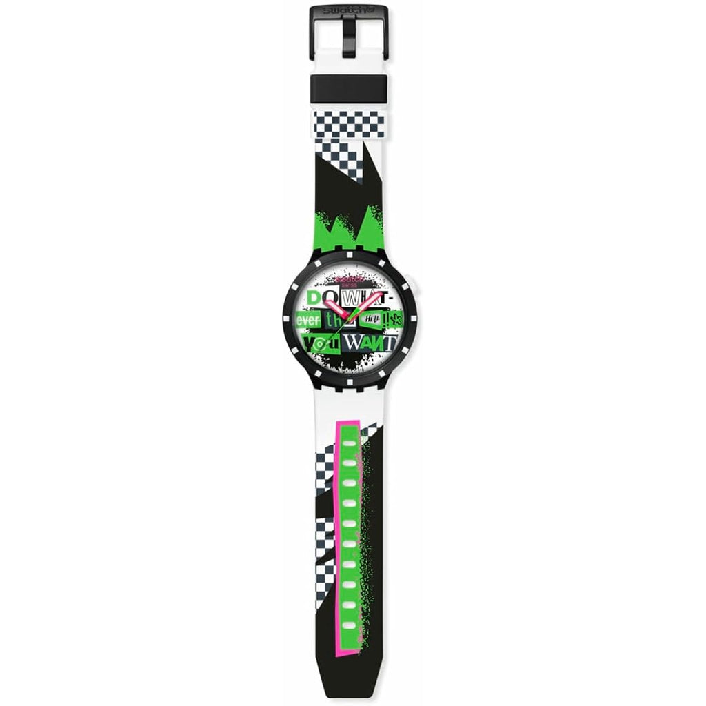 Swatch Big Bold Bioceramic Unisex Watch Casual Polymer Black Automatic Waterproof Lash Out