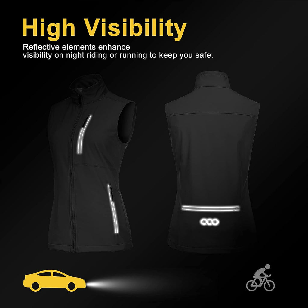 33,000Ft Women'S Lightweight Running Vest Outerwear With Pockets, Windproof Sleeveless Jacket For Golf Hiking Travel