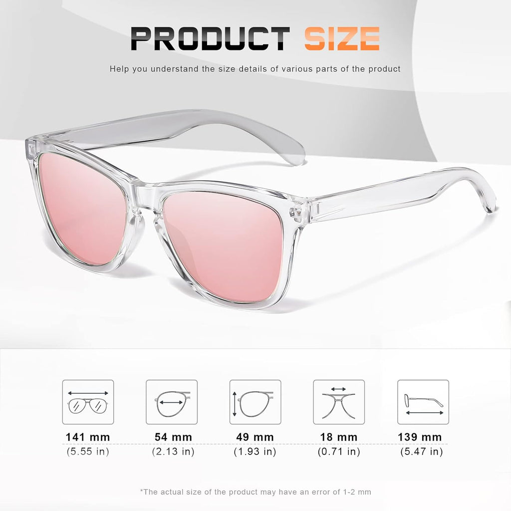 DANAMY Sunglasses Womens Polarized Sunglasses for Women Trendy Designer Mirrored UV400 Protection Sun Glasses