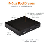 Amazon Basics K-Cup Compatible Coffee Pod Storage Drawer, 3 Easy-Open Drawers, 36 Pod Capacity, Black