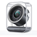 Rechargeable Usb Desk Fan, Quiet Table Fan With Turbo Airflow, 100 Speeds, Digital Display, 90° Rotating, Small Battery Desktop Fans For Bedroom Home Office Travel, Black