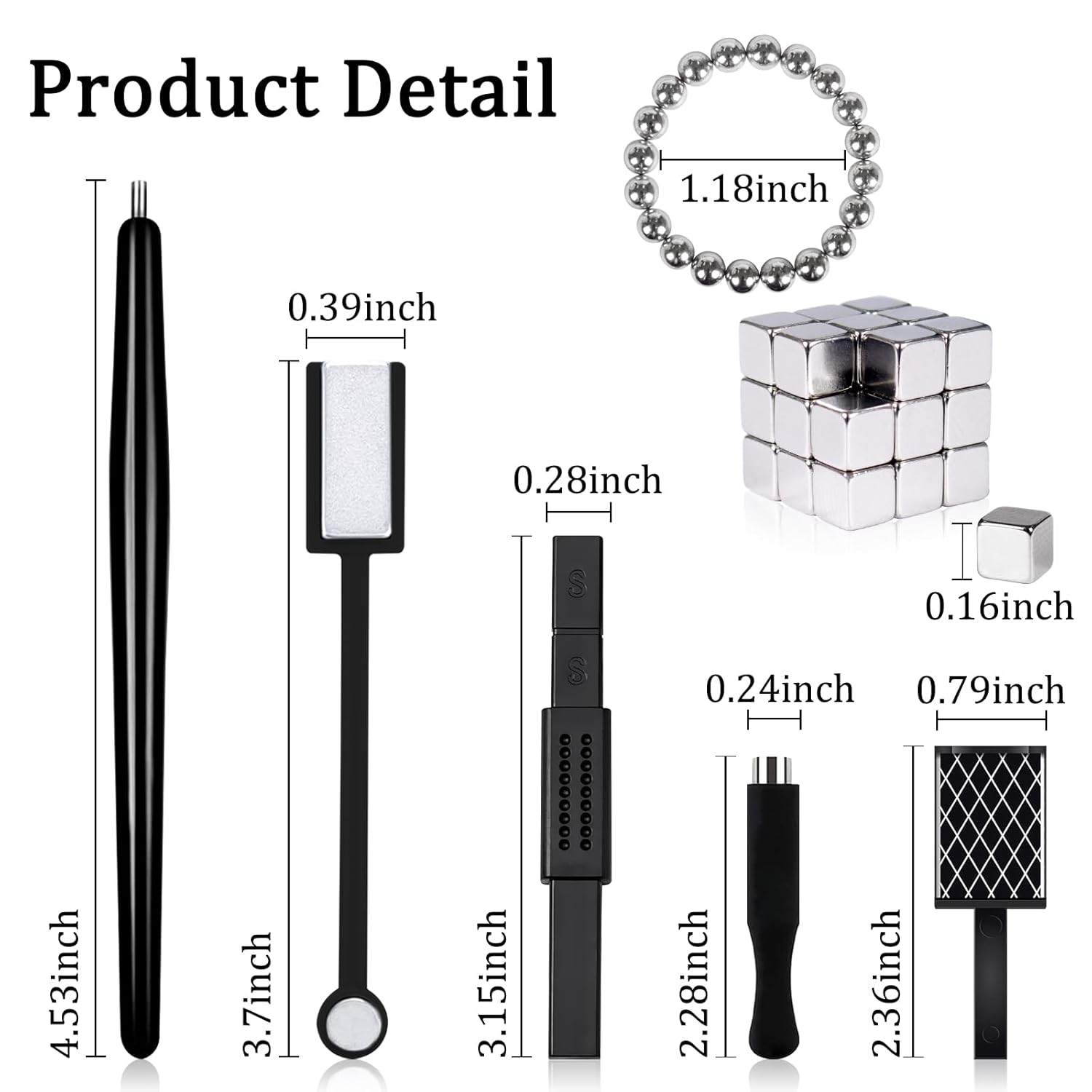 41Pcs Nail Magnet Tool Set, Strong Cat Eye Gel Nail Polish Kit Magnetic Wand, Heart Nails CatEye Magnets Sticks for Home DIY Salon Nail Design Tools Nail Art Accessories