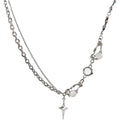 Y2k Irregular Necklace Star Pendant Moonlight Stone Fashion Collar Chain Design Spicy Silver Jewelry for Women