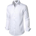 Jemitop Men'S Stretch Wrinkle Free Dress Shirt Formal Prom Wedding Long Sleeve Button Down Shirts
