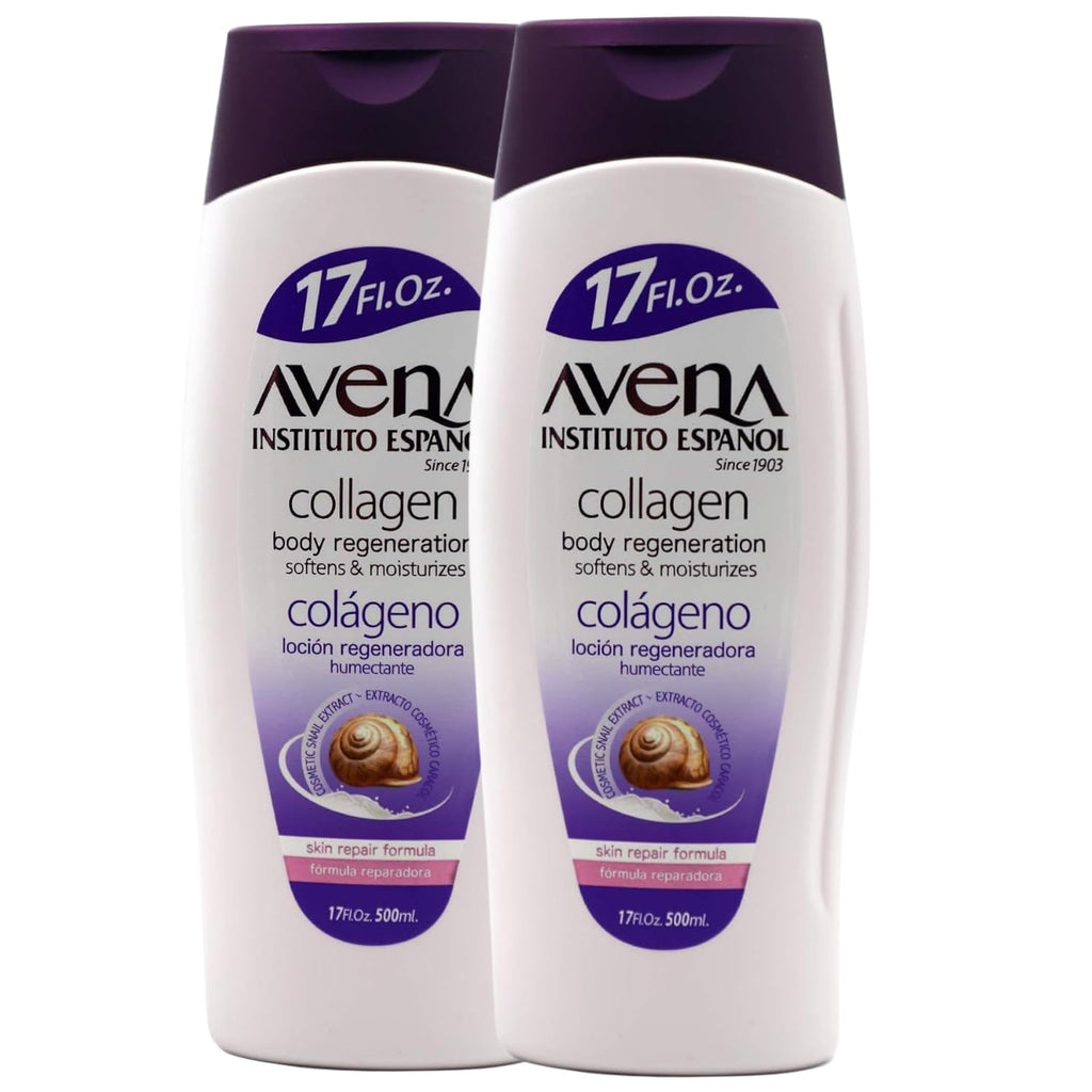 Avena Instituto Espanol Collagen Body Regeneration, Softens & Moisturizes, Skin Repair Formula, 2-Pack Of 17 Fl Oz Each, 2 Bottles
