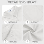 Womens Button Down Shirts Cotton Linen Long Sleeve Dress Shirts Casual Summer Tops Work Blouses with Pockets