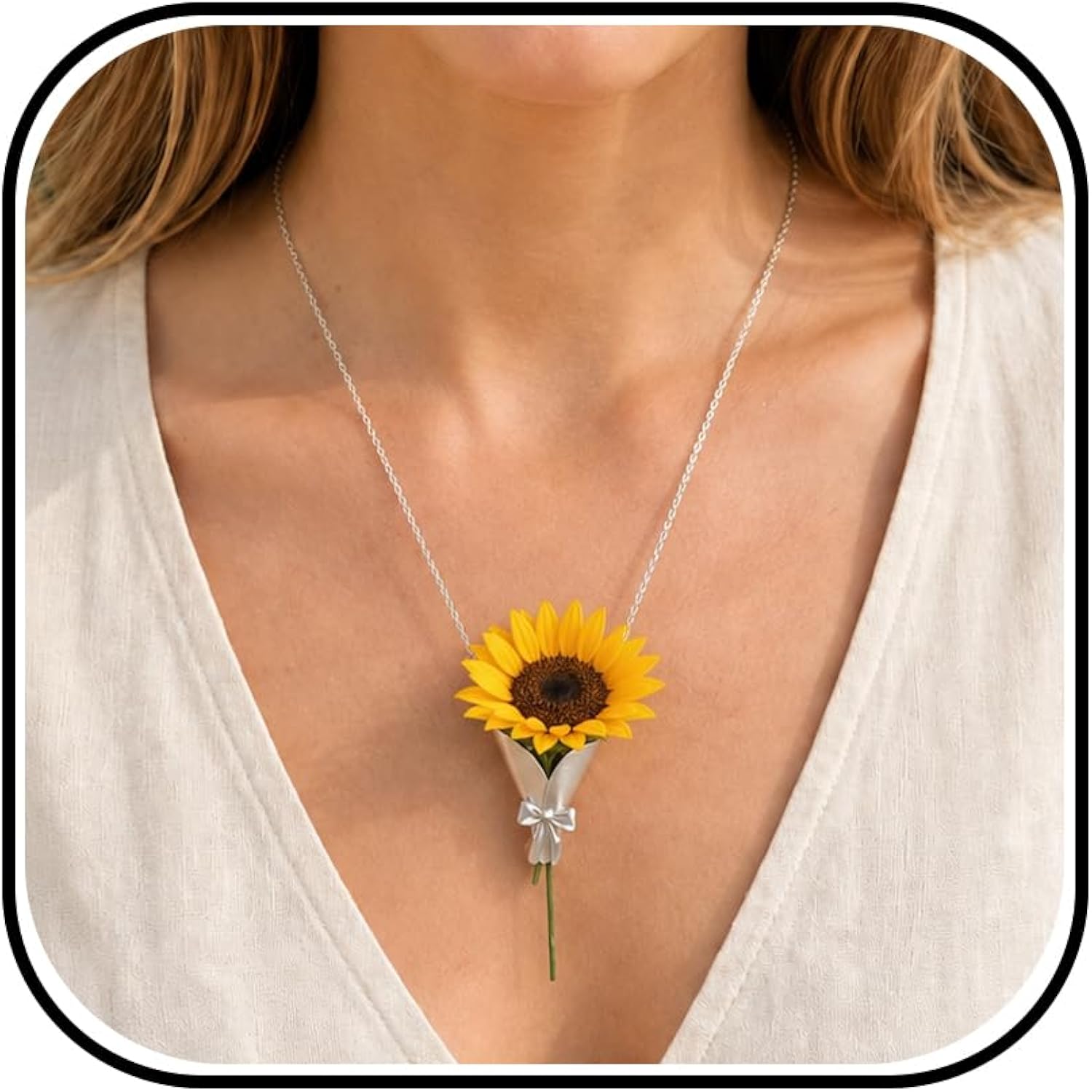 Flower Holder Necklace for Women DIY Flower Bouquet Necklace Mini Vase Pendant Wearable Floral Jewelry Insert Fresh or Dried Flowers Gifts for Teachers Mom Daughter Bride Bridesmaids