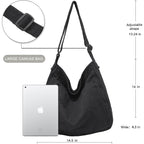 Canvas Tote Bag Casual Hobo Crossbody Shoulder Bag For Women And Men Large Purse Messenger Bag Travel Work