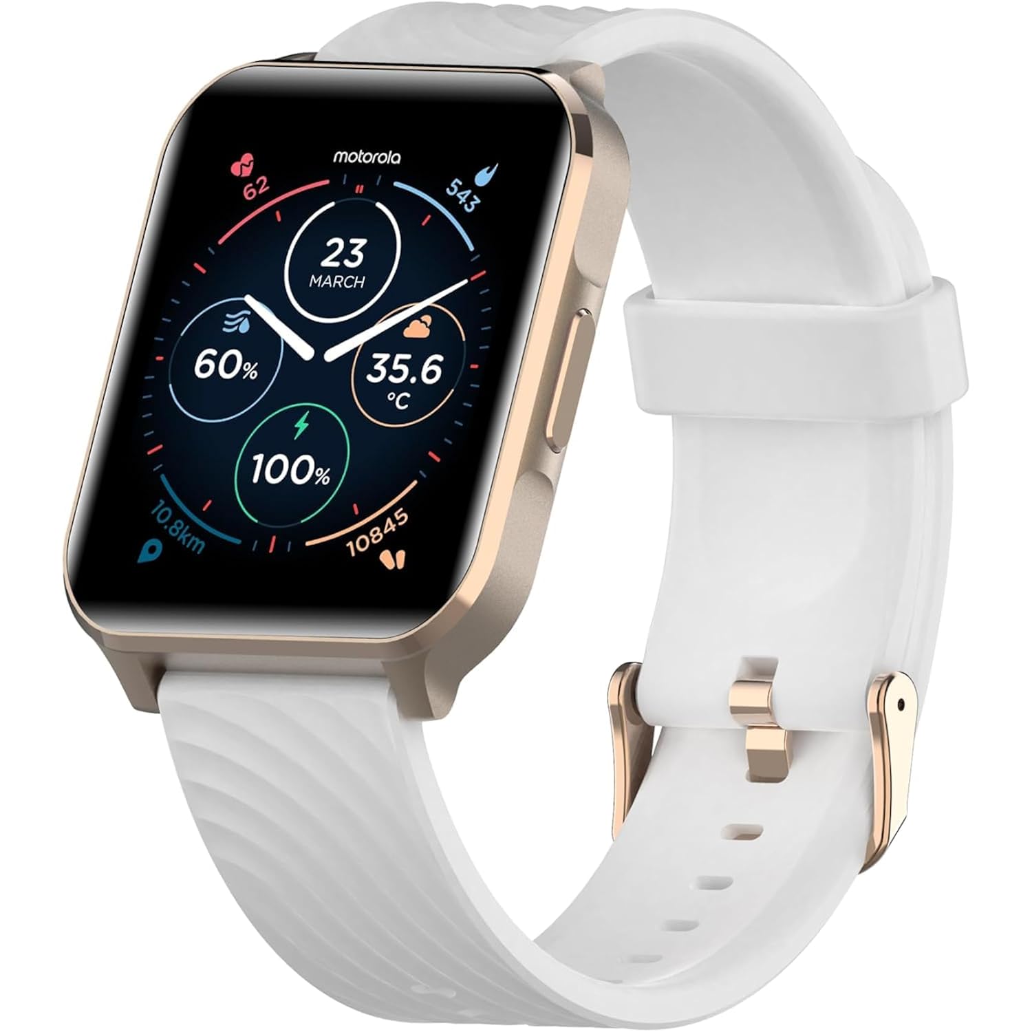 Motorola Moto Watch 70 - Health and Fitness Bluetooth Smartwatch for Every Day Wear, Advanced Health Features, Up to 10 Days Battery Life - Compatible with Android and iOS - Rose Gold