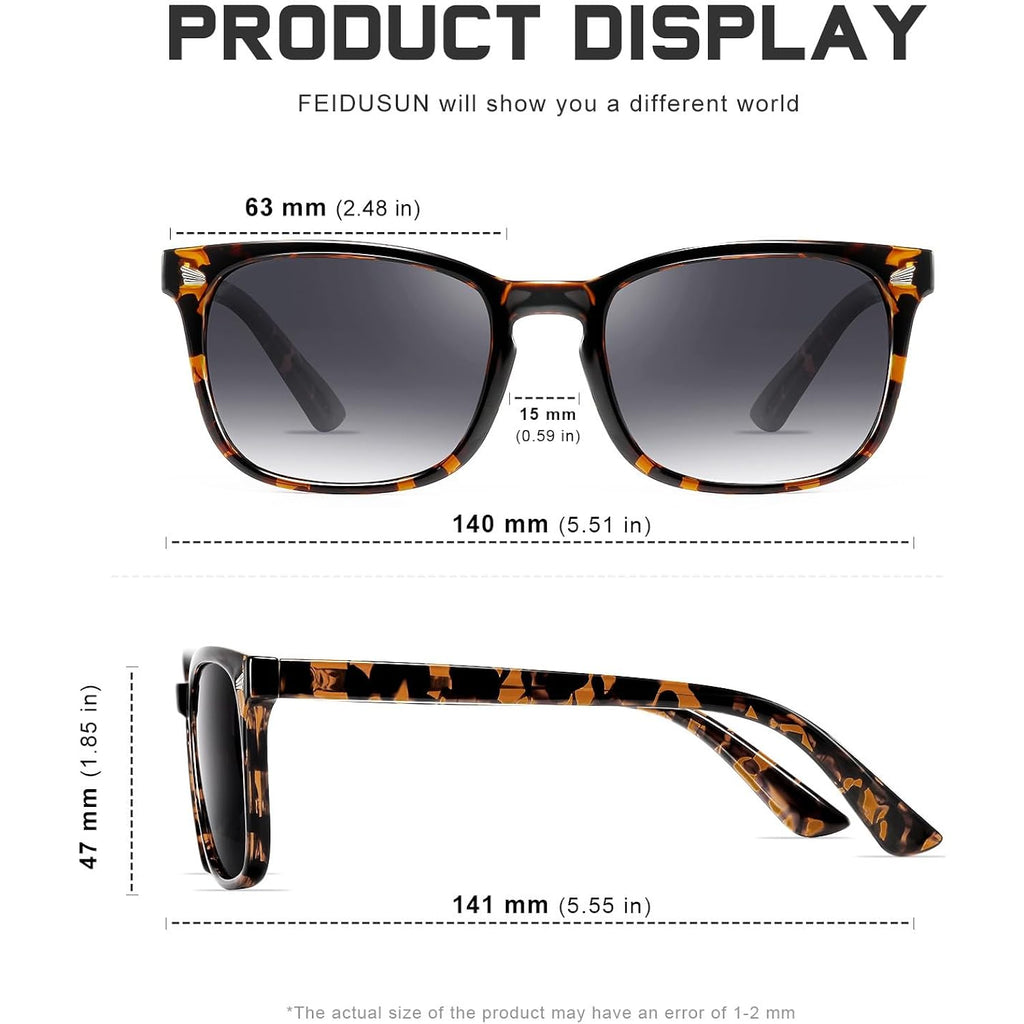FEIDUSUN Polarized Sunglasses for Women and Men Classic Trendy Sun Glasses with UV Protection
