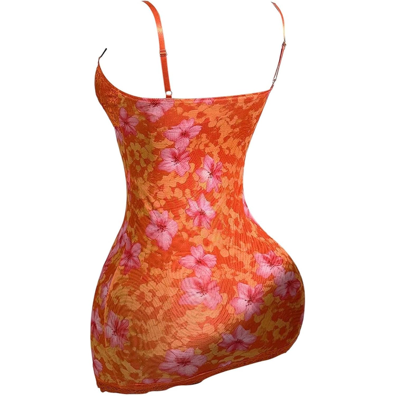 Soly Hux Women'S Summer Floral Lace Trim Mini Dress Spaghetti Strap Bodycon Party Cami Dresses