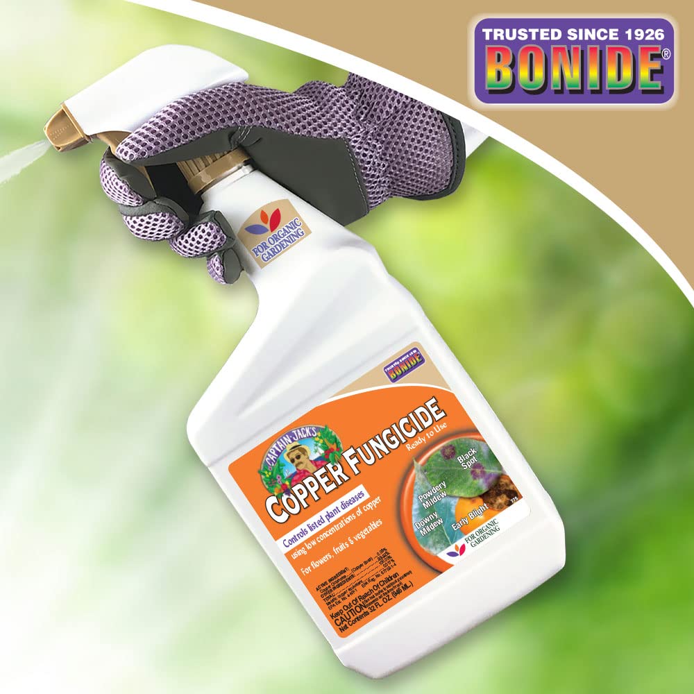 Bonide Captain Jack'S Copper Fungicide, 32 Oz Ready-To-Use Spray For Organic Gardening, Controls Common Diseases | For Organic Gardening, Controls Common Diseases On Plants