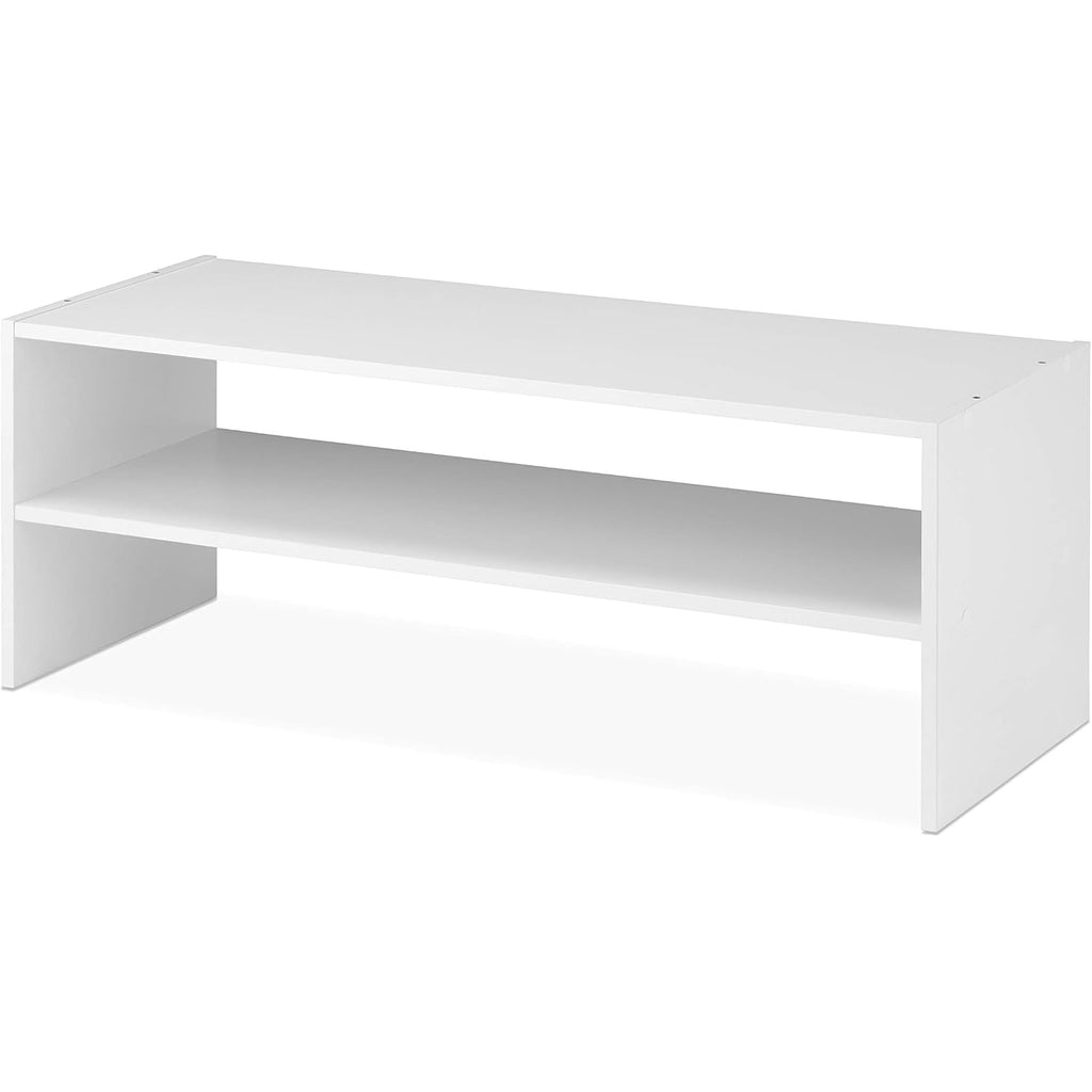 Whitmor Stackable 31" Extra Wide 2-Shelf Storage Organizer, White