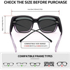 Myiaur Fit Over Glasses Sunglasses For Women, Trendy Oversized Polarized Wear Over Sun Glasses With Uv400 Protection（2 Pack）