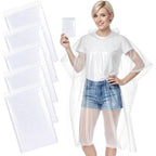 Disposable Rain Ponchos For Adults, 5Pk/10Pk/50Pk Emergency Rain Poncho For Camping Hiking Travelling