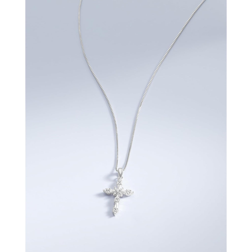 Milla 14K Gold Plated Cross Necklace for Women, Silver Cross Necklaces for Women, 18 inches Chain with Cross Pendant