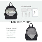 ECOSUSI Mini Backpack for Women Leather Small Backpack Purse for Ladies Cute Pom Bookbag Travel Shoulder Bag with Charm Tassel Black