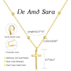 Cross Necklace for Women, Dainty 14K Gold Plated Cross Pendant Simple Long Necklaces for Women, Christian Faith Necklace Trendy Gold Jewelry Gifts for Easter