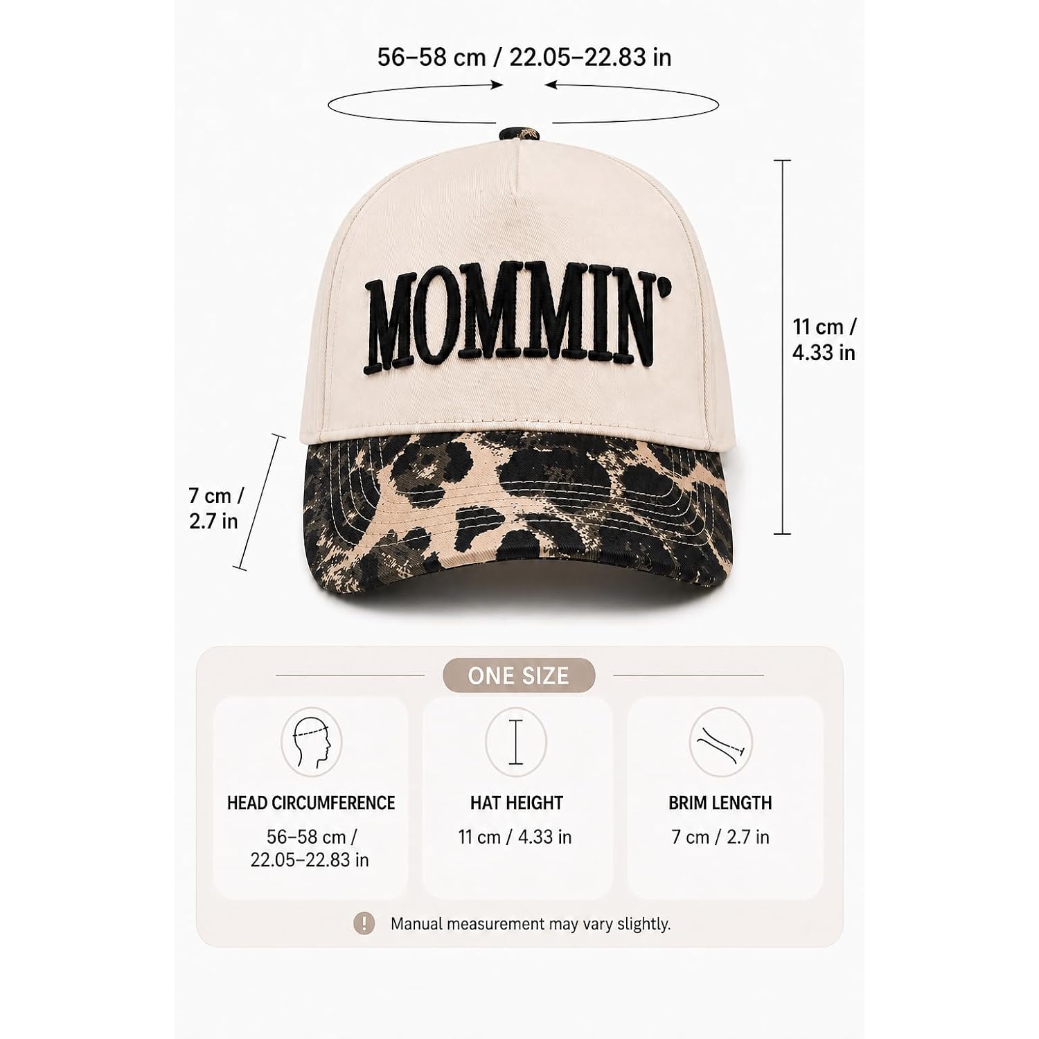 Mommin Trucker Hat for Women, Adjustable Embroidered Mom Baseball Cap -Christmas Mothers Day Birthday Gifts for Mom & Wife Mommin Leopard-01