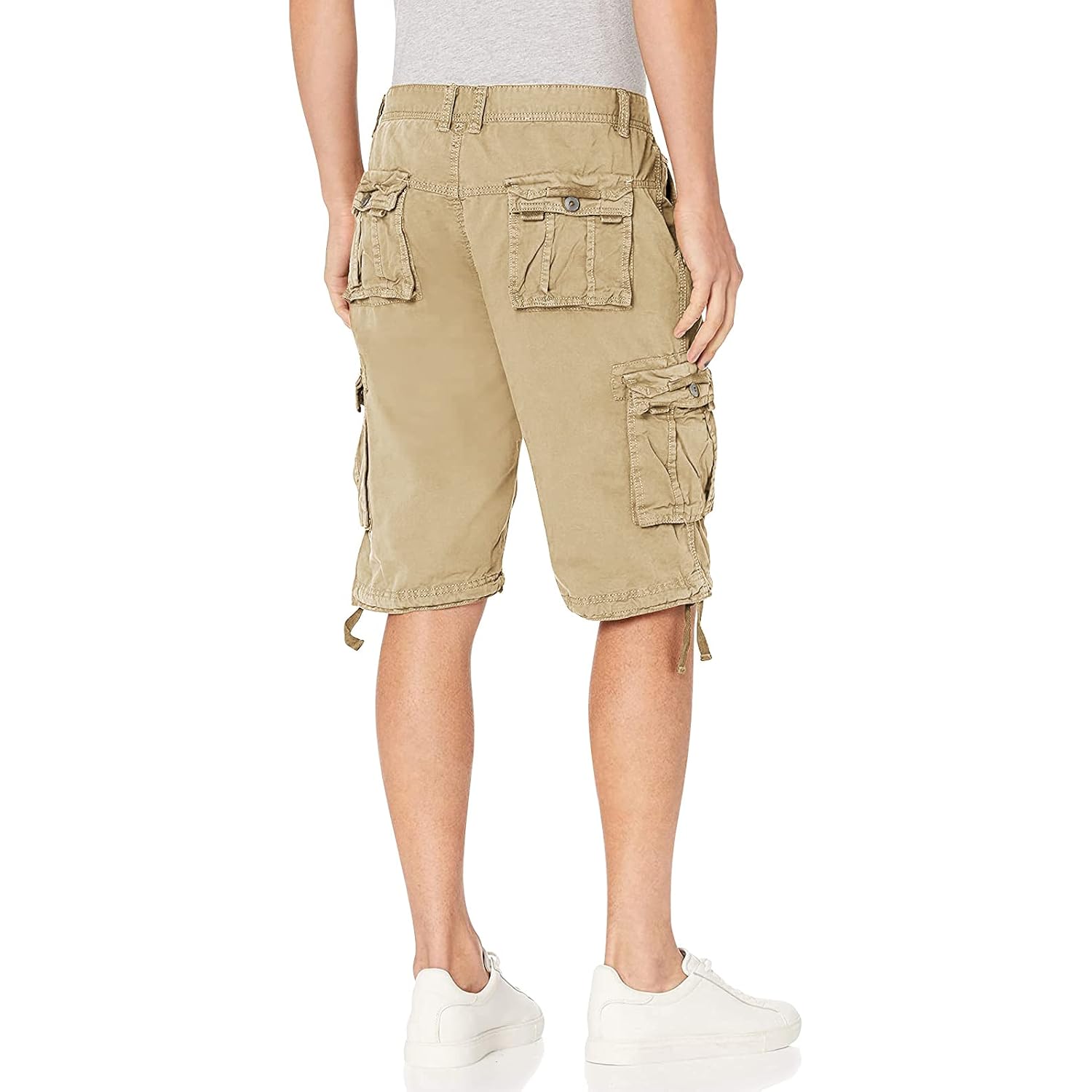 Ochenta Men'S Loose Fit Cargo Shorts With Multi Pockets