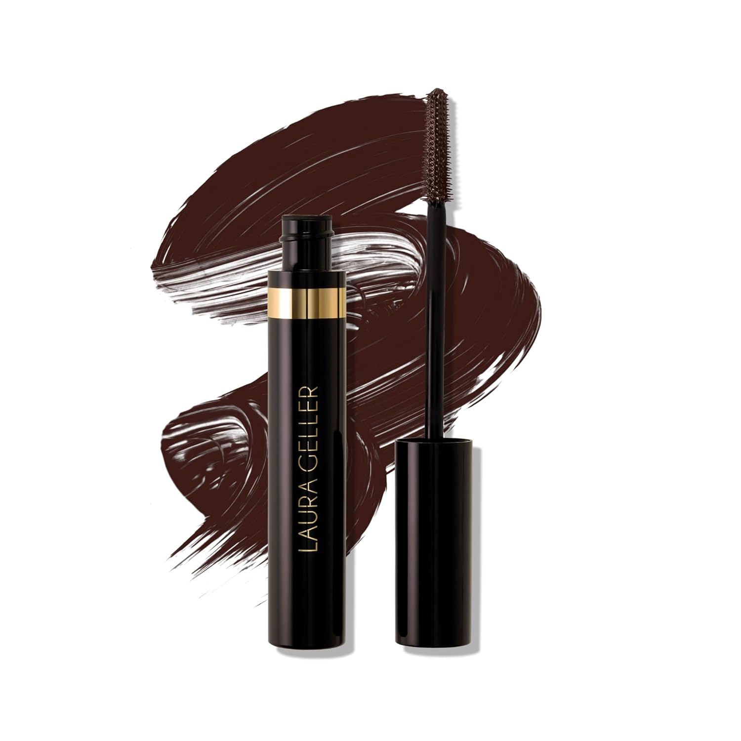 LAURA GELLER NEW YORK Kajal Longwear Mascara – Brown – Volumizing, Lengthening, & Defining Mascara - Smudge‑Proof & Flake‑Proof Wear, Buildable Formula